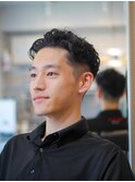 大人フェードスーツビジネスツーブロックメンズパーマ