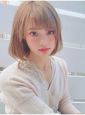 大人可愛い 小顔ボブ