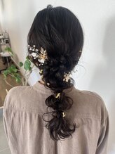 O ヘアセットあみおろしヘアセットブラックお呼ばれヘア