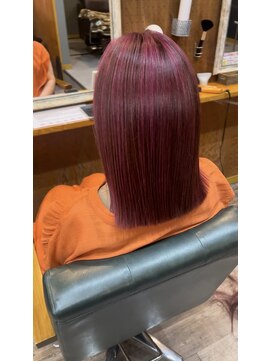 ヘアーサロン アトリエ(Hair salon ATORIE) ハイライトカラーラズベリーピンク髪質改善トリートメント