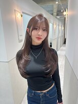 ラベル 渋谷(LAVEL)&nbsp;レイヤーカット ザクザクレイヤー マロンベージュ 韓国ヘア