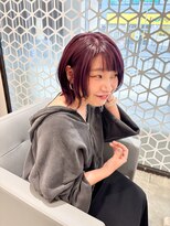 ヘアーエスクールフェイス(hair S. COEUR face) ショートウルフ/枚方美容室/カット/パープルカラー/ブリーチ