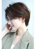40代/50代/60代ダークアッシュブラウン×タイトショート【土気】