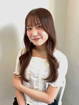 アンニュ(annuy) ワイドバング ブラウンベージュ 顔周りカット 透明感カラー 美髪