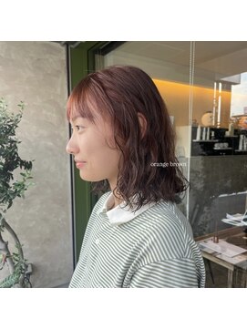 ヘアーメイク アンニコ(hair make an nico) パーマ×オレンジ