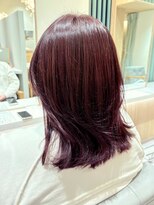 アビエブラン 若江岩田(abije blanc)&nbsp;ツヤ感ボルドー×外ハネミディ【若江岩田】