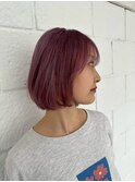 レイヤーカットミルクティーベージュブリーチなしダブルカラー
