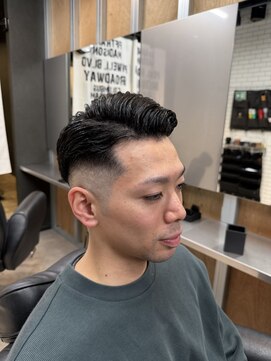 リレーションメンズヘアー(RELATION MEN'S HAIR) フェードシャドウパーママンバンヘア波巻きパーママレットヘア
