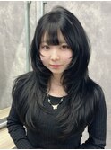 ハッシュカットグレージュデザインカラーツートンカラー