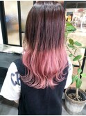 2ブリーチグラデーションピンク