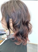バレイヤージュ×ピンク