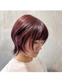 ブリーチなしチェリーレッド