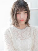 大人ハイライトくびれカール韓国風ロブヘアc5上尾20代30代40代