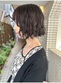 ボブパーマ 前下がりボブ コテ巻き風パーマ 外ハネボブ 飯田橋
