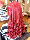 サイド編み込み　ライブヘアアレンジ