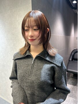 リラス 博多(rilas) 顔まわりレイヤー くびれヘア ブリーチなしダブルカラー