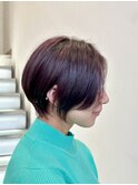 大人可愛いラベンダーピンク20代30代40代ショートスタイル