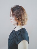 ルシードスタイルアンディアーモ(LUCIDO STYLE andiamo)&nbsp;ボブ巻きスタイル肩ライン顎ボブ外ハネセンターパート大人女子