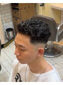 宮城リョータ　オールバック　フェード　メンズパーマ