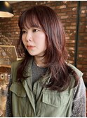 【macana指名】レイヤーカット暖色カラーレッド登戸ウルフカット