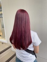 ヘアサロン ガリカ 表参道(hair salon Gallica) 【ハイトーン】ボルドーレッド×艶髪ストレートロング