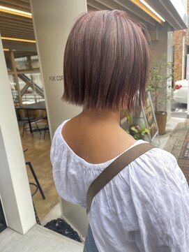 カノエ 福岡香椎店(canoe) 切りっぱなしボブ/ボブ/ブラウン/髪質改善縮毛矯正/髪質改善