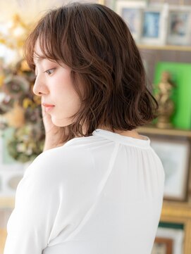 カバーヘア ブリス 上尾西口店(COVER HAIR bliss) シースルーバングくせ毛風エアリーミディa上尾20代30代40代