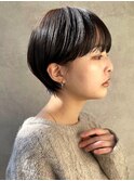コンパクトショート×シアベージュ#グレーベージュ#黒髪