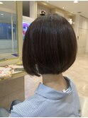 30代40代50代  大人可愛い  秋色 オリーブカラー ショートボブ