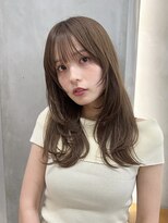 ミディアムレイヤーカットボブウルフ/10代20代/インナーカラー