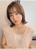 小顔 似合わせカット メルティーカラー ウェーブミディアム