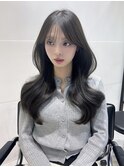 レイヤー/韓国/オリーブ/ブリーチなし/グレージュ/くびれ/小顔