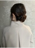 【シニヨンヘアアレンジ】ヘアセット/渋谷/黒染め/学割U24/眉毛