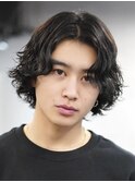 渋谷スパイラルパーマ波巻きパーマメンズボブウルフ19時以降