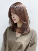 ☆ホワイトグレージュミニウルフデジタルパーマチェリーブラウン