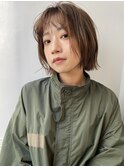 切りっぱなしボブ/ナチュラルベージュ/ミニウルフ/美髪【横浜】