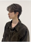 フェザーパーマスパイキーショート韓国マッシュブルーブラック