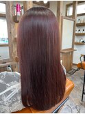 レッドバイオレット髪質改善カラー