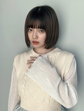 トリッカ 銀座(tricca) ベージュカラー/ボブ/顔まわりレイヤー/前髪/イメチェン