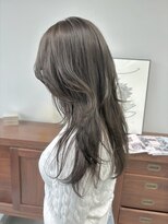 ヘアー アイス 御器所本店(HAIR ICI)&nbsp;ブリーチなし暗めオリーブレイヤー春カラー夏カラー