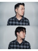 メンズ七三フェードツーブロック刈り上げニュアンスパーマ