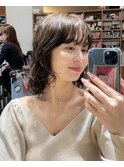 ナチュラル小顔前髪あり後れ毛サイドバング結べるボブくびれヘア