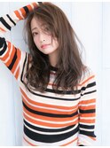 sand銀座　ゆるパーマセミロング×甘栗ブラウン