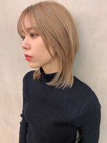 ラエティス(Laetus)&nbsp;ハイトーン毛ブリーチ毛対応縮毛矯正×ミルクティーベージュ