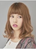 【W-ワット-原宿店 】女子力アップのフェミニンミディアム＊