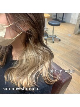 ワット 原宿店(W) 原宿髪質改善ベージュカラーブリーチなし韓国レイヤーハイライト