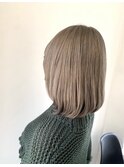 ミルクティーブラウン丸みボブ