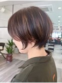 大人ラフウェーブ20代30代40代ボブブラウンスウィングショート