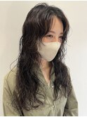 エアウェーブ大人ロングレイヤーウェーブパーマフェミニンロング