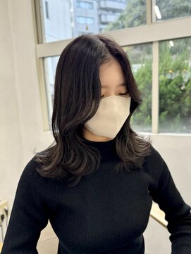 ヘアー アレス(hair ales) 黒髪/ネビージュ/レイヤーカット/韓国レイヤー/